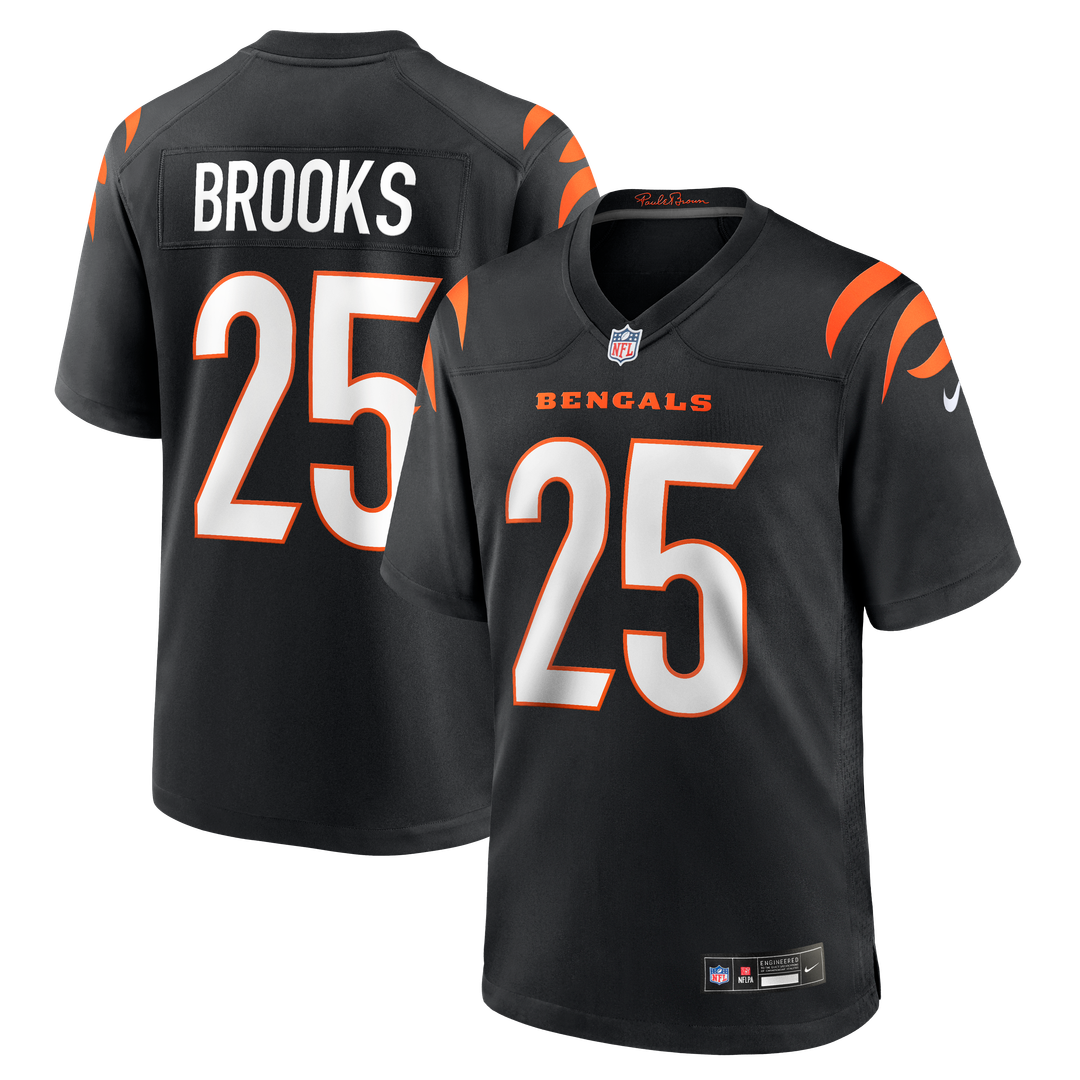 Cincinnati Bengals Tahj Brooks Black Team Game Jersey product image 1, provided for visual reference and product detail