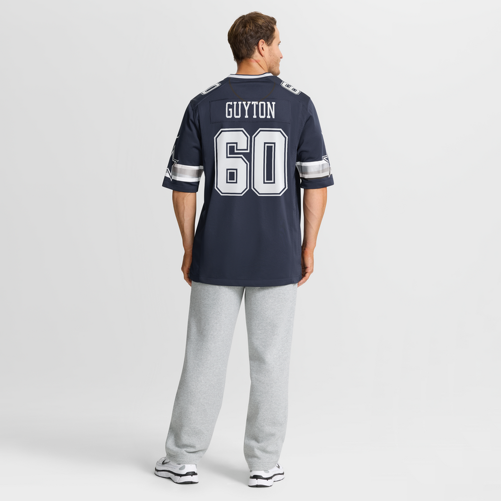 Dallas Cowboys Tyler Guyton Navy Player Game Jersey product image 8, provided for visual reference and product detail review