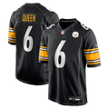 Pittsburgh Steelers Patrick Queen Black Game Jersey product image 1, provided for visual reference and product detail review