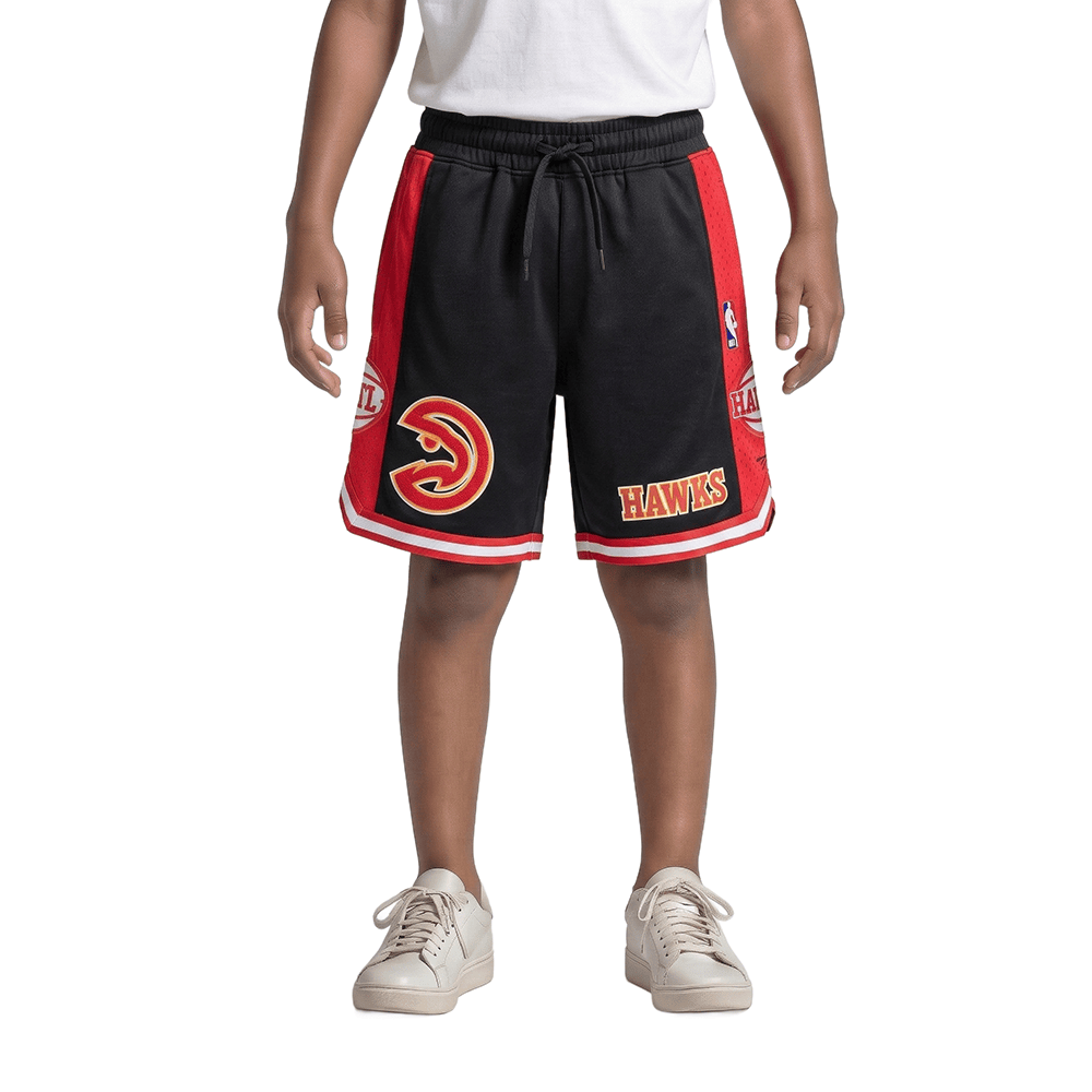 NBA Atlanta Hawks Classic Big Boy'S Fleece 2.0 Short (Black/Red) product image 1, provided for visual reference and product