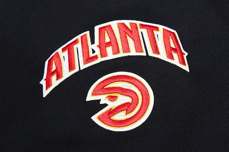 NBA ATLANTA HAWKS CLASSIC Women CROPPED PULLOVER HOODIE (BLACK) product image 6, provided for visual reference and product