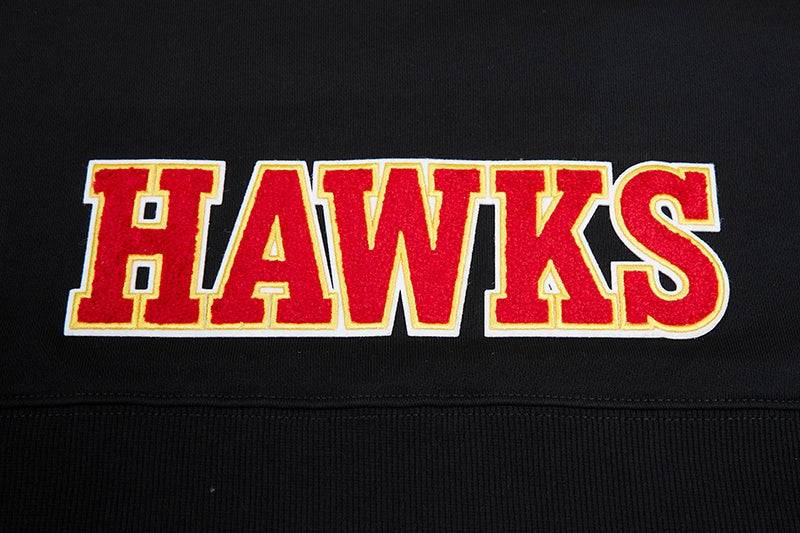 NBA ATLANTA HAWKS CLASSIC Women CROPPED PULLOVER HOODIE (BLACK) product image 7, provided for visual reference and product