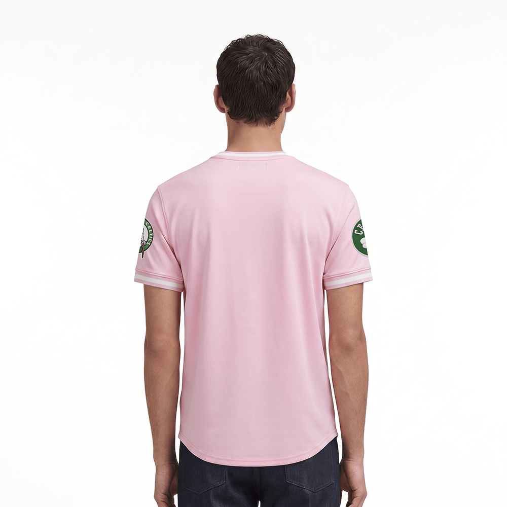 NBA BOSTON CELTICS CLASSIC CHENILLE Men T-Shirt (PINK) product image 2, provided for visual reference and product detail