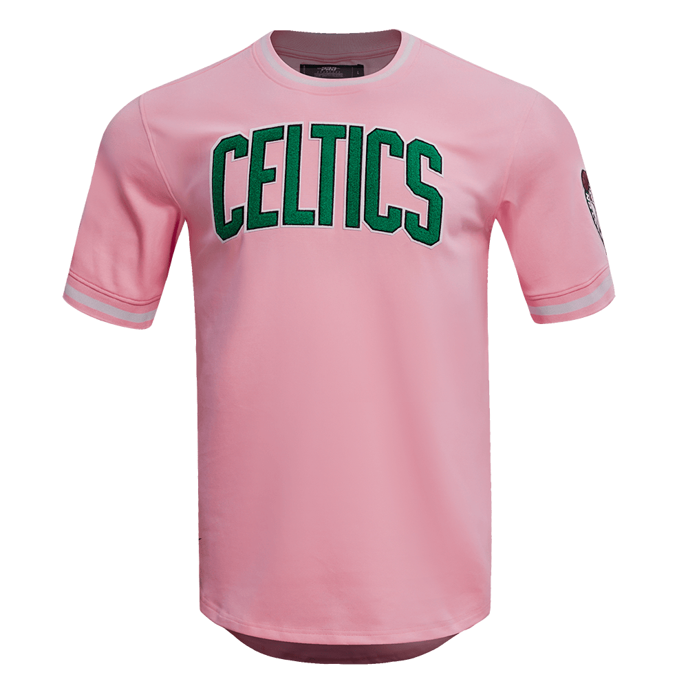 NBA BOSTON CELTICS CLASSIC CHENILLE Men T-Shirt (PINK) product image 3, provided for visual reference and product detail