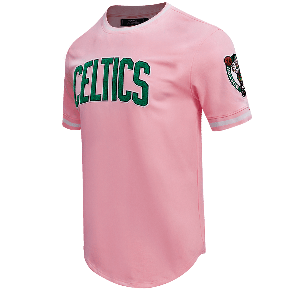 NBA BOSTON CELTICS CLASSIC CHENILLE Men T-Shirt (PINK) product image 4, provided for visual reference and product detail