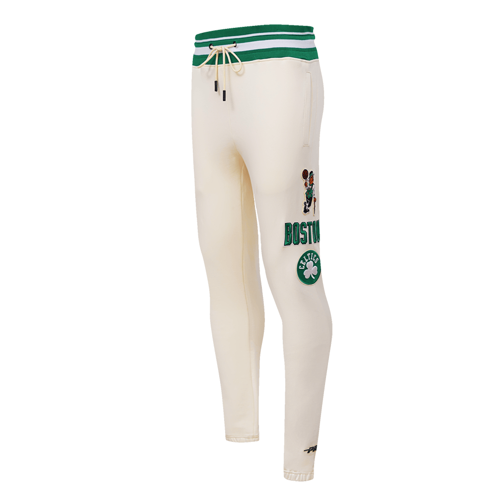 NBA BOSTON CELTICS RETRO CLASSIC Men SWEATPANT (EGGSHELL/ KELLY GREEN) product image 1, provided for visual reference and