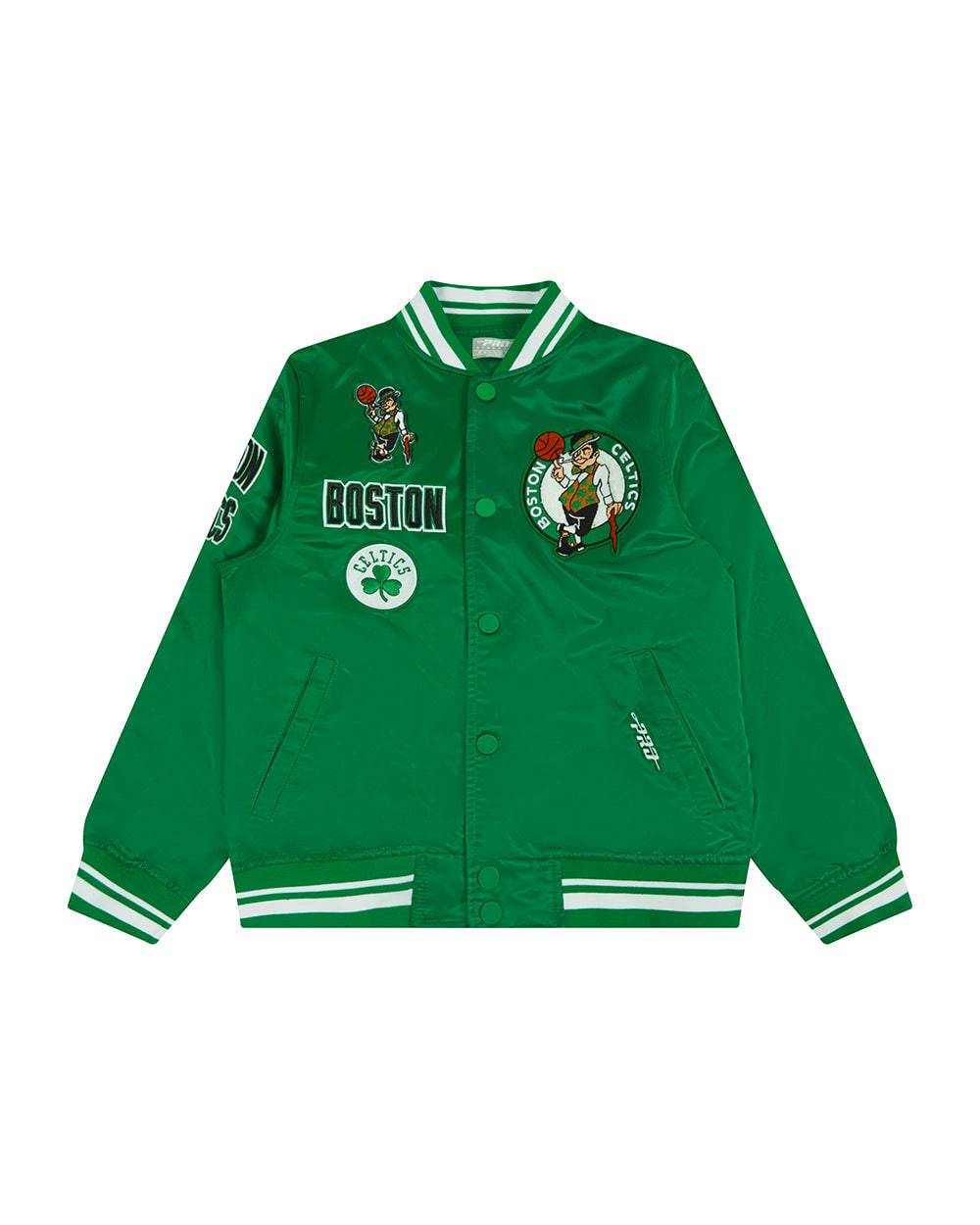 NBA Boston Celtics Retro Classic Big Boy'S Rib Satin Jacket (Kelly Green) product image 1, provided for visual reference and