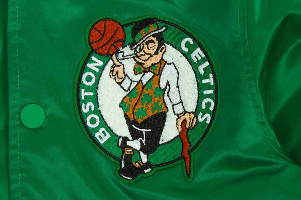 NBA Boston Celtics Retro Classic Big Boy'S Rib Satin Jacket (Kelly Green) product image 3, provided for visual reference and