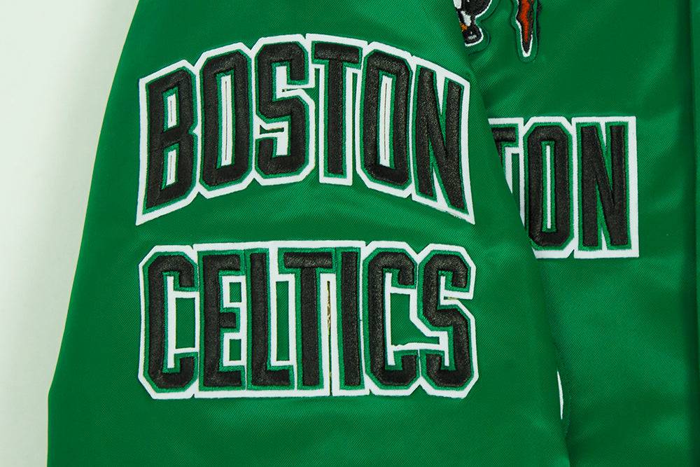 NBA Boston Celtics Retro Classic Big Boy'S Rib Satin Jacket (Kelly Green) product image 7, provided for visual reference and