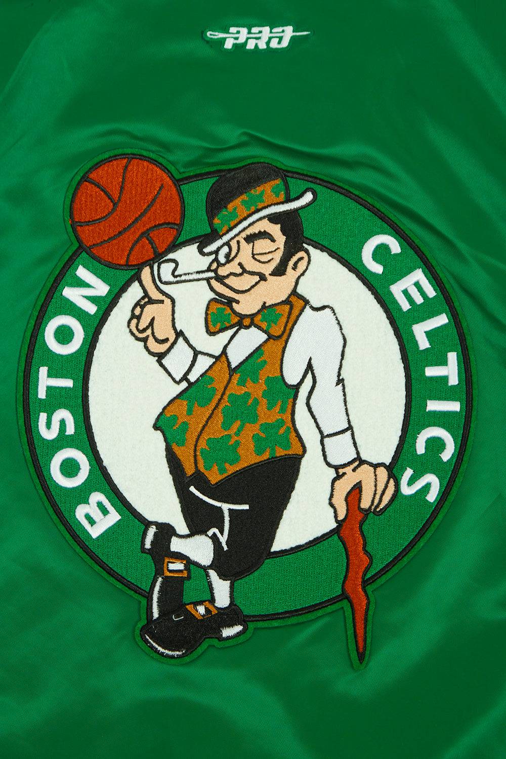 NBA Boston Celtics Retro Classic Big Boy'S Rib Satin Jacket (Kelly Green) product image 8, provided for visual reference and