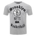 NBA BROOKLYN NETS OLD ENGLISH Men T-Shirt (HEATHER GREY) product image 1, provided for visual reference and product detail