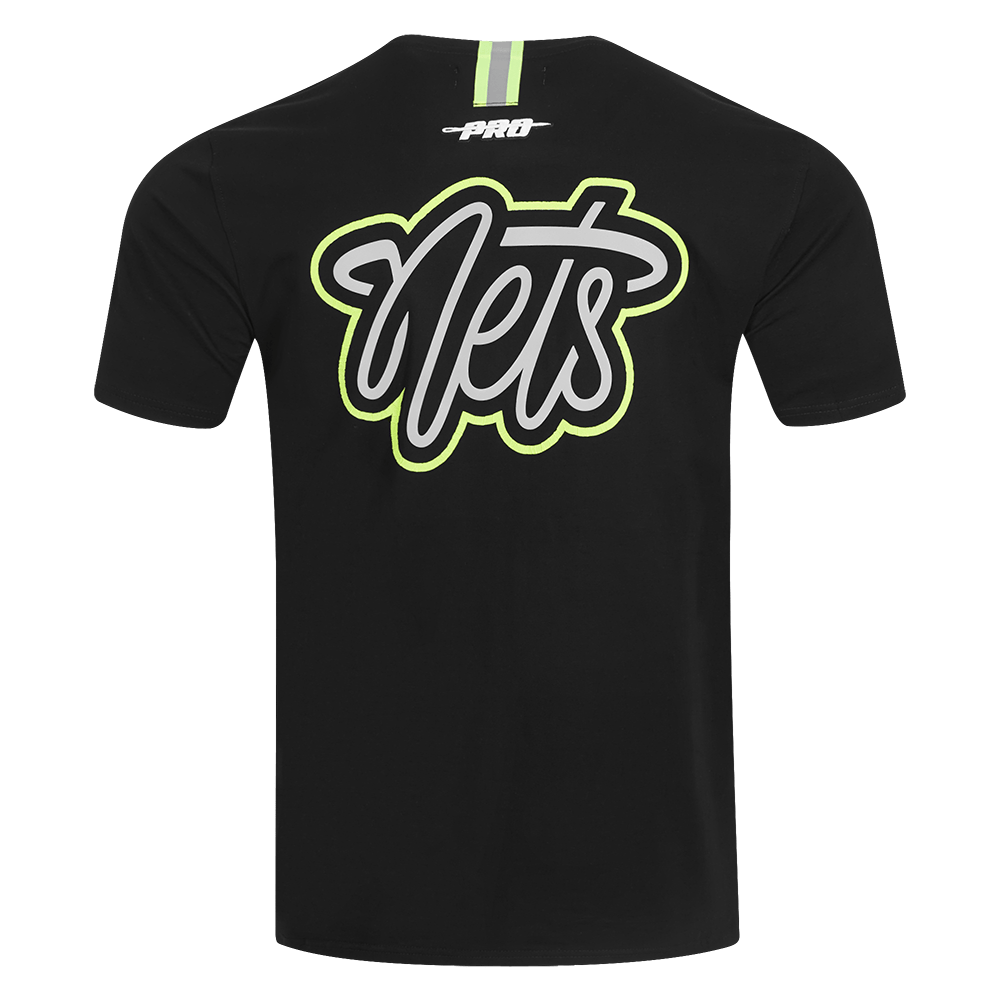 NBA BROOKLYN NETS UNDER THE LIGHTS Men SINGLE JERSEY T-Shirt (BLACK) product image 3, provided for visual reference and