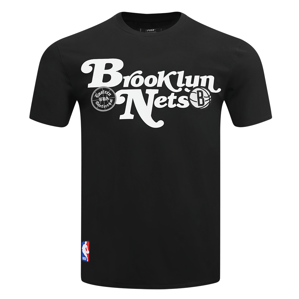 NBA BROOKLYN NETS SOUVENIR Men SINGLE JERSEY T-Shirt (BLACK) product image 5, provided for visual reference and product