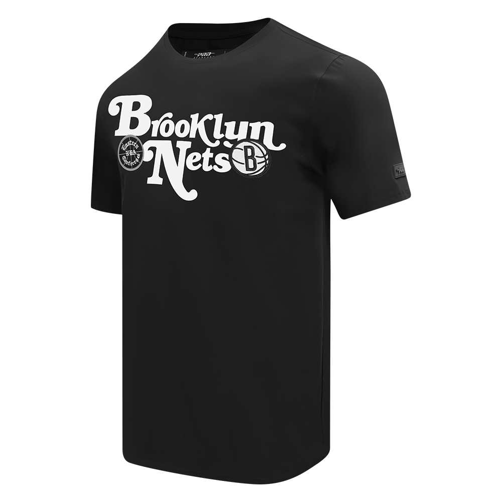 NBA BROOKLYN NETS SOUVENIR Men SINGLE JERSEY T-Shirt (BLACK) product image 6, provided for visual reference and product