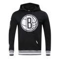 NBA BROOKLYN NETS RETRO CLASSIC Men PULLOVER HOODIE (BLACK/GREY) product image 1, provided for visual reference and product