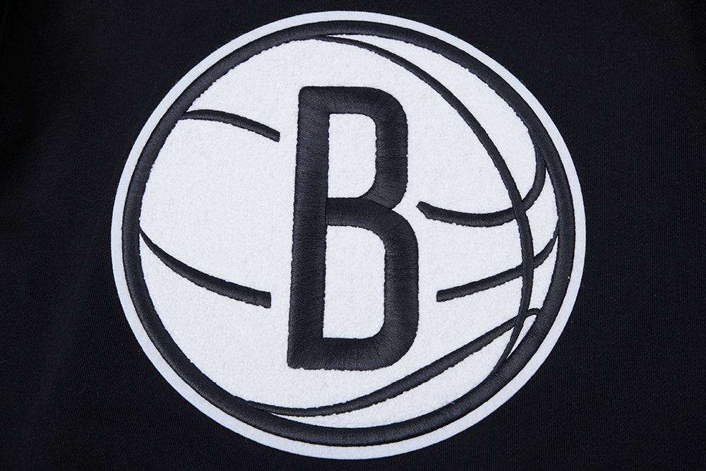 NBA BROOKLYN NETS RETRO CLASSIC Men PULLOVER HOODIE (BLACK/GREY) product image 5, provided for visual reference and product