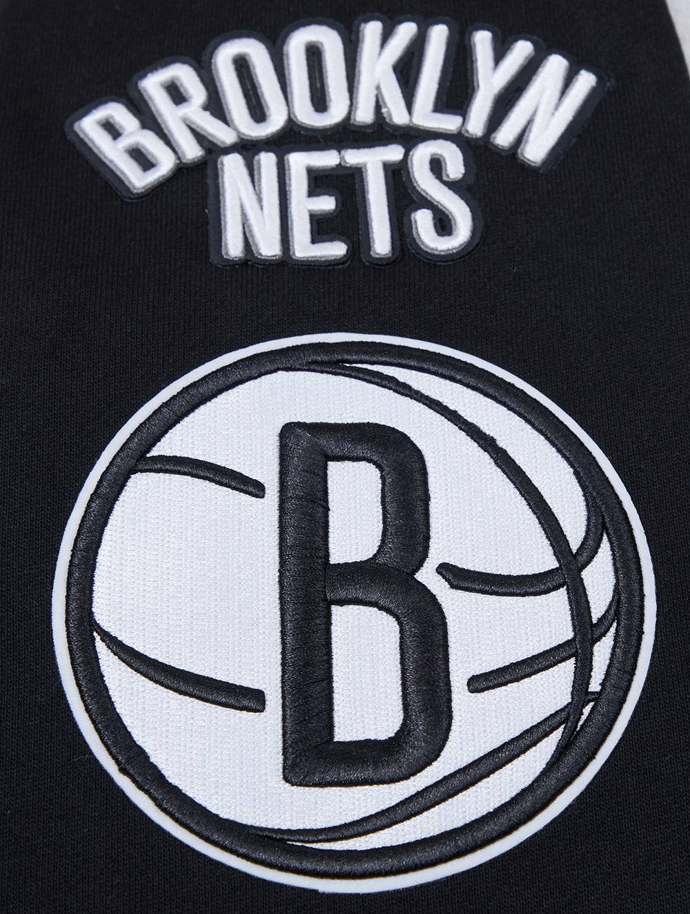 NBA BROOKLYN NETS RETRO CLASSIC Men PULLOVER HOODIE (BLACK/GREY) product image 6, provided for visual reference and product