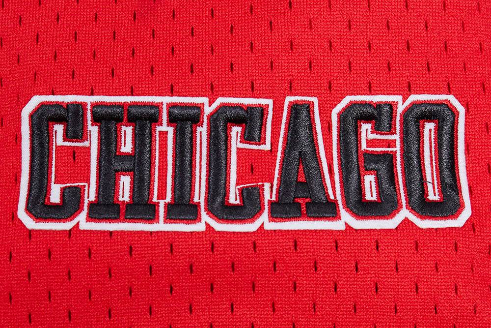 NBA CHICAGO BULLS SCRIPT TAIL Men MESH BUTTON DOWN SHIRT (RED/BLACK) product image 7, provided for visual reference and