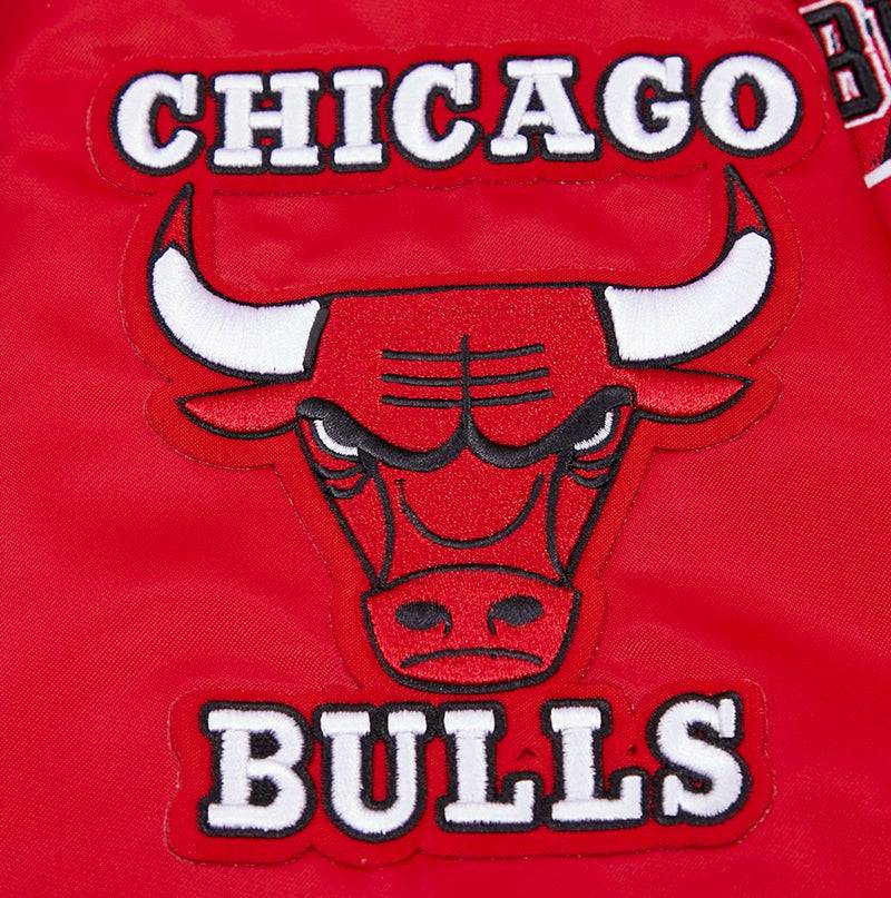 NBA CHICAGO BULLS RETRO CLASSIC Men RIB SATIN JACKET (RED/BLACK) product image 5, provided for visual reference and product