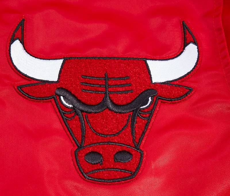 NBA CHICAGO BULLS RETRO CLASSIC Men RIB SATIN JACKET (RED/BLACK) product image 6, provided for visual reference and product