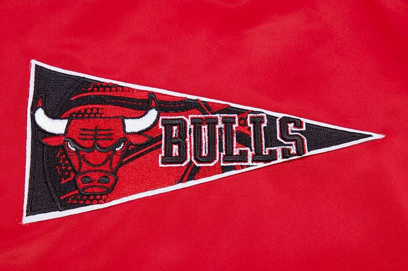 NBA CHICAGO BULLS RETRO CLASSIC Men RIB SATIN JACKET (RED/BLACK) product image 7, provided for visual reference and product