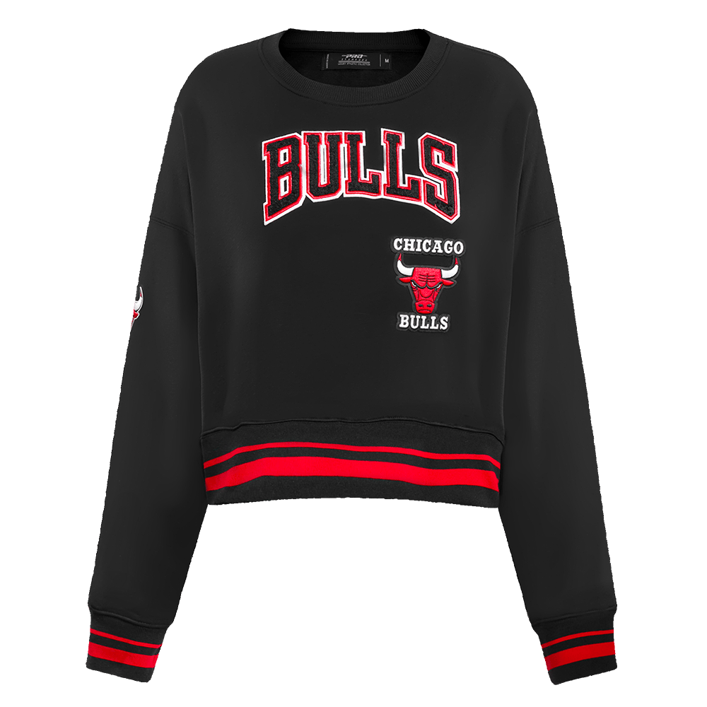 NBA CHICAGO BULLS RETRO CLASSIC Women CREWNECK (BLACK/RED) product image 1, provided for visual reference and product detail