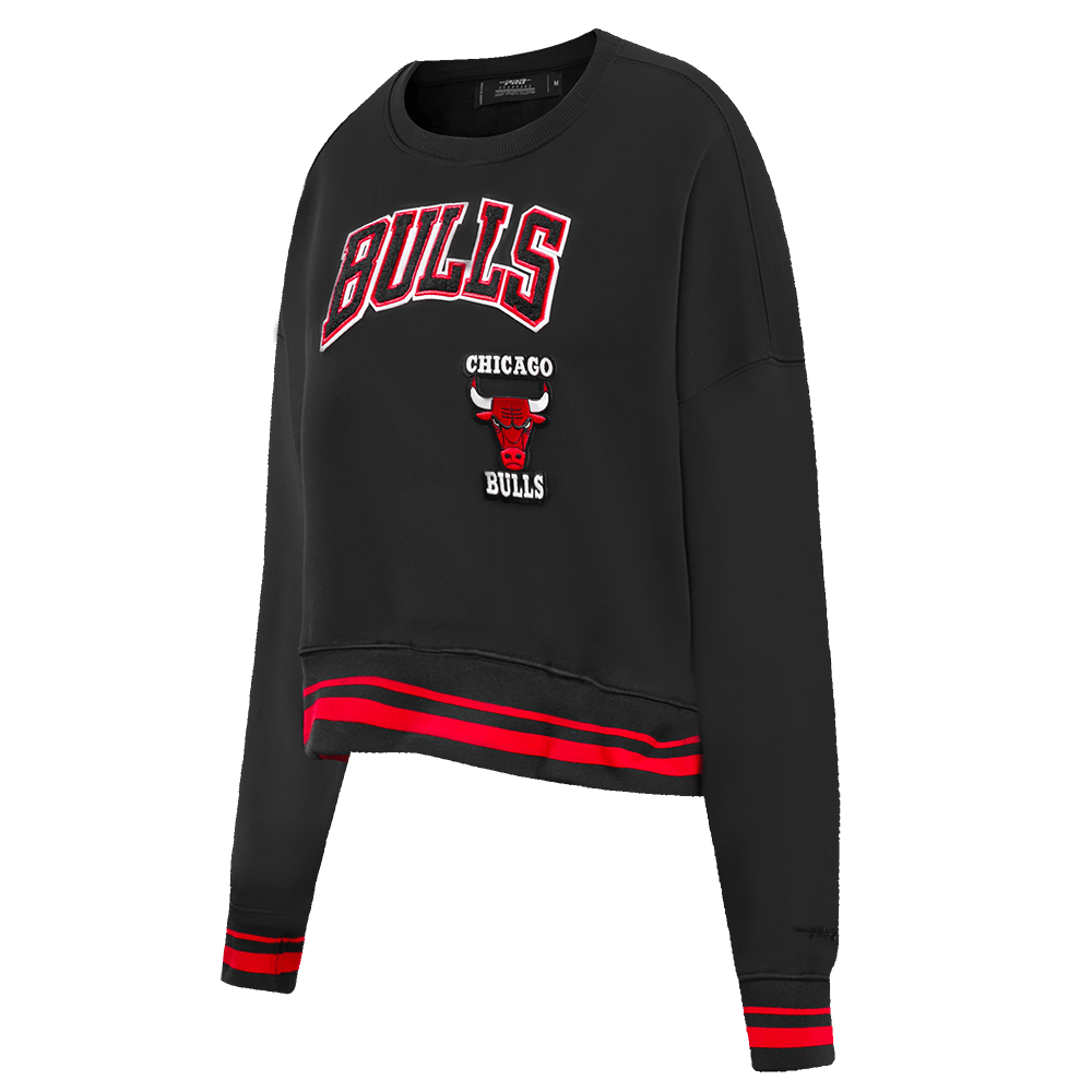 NBA CHICAGO BULLS RETRO CLASSIC Women CREWNECK (BLACK/RED) product image 2, provided for visual reference and product detail