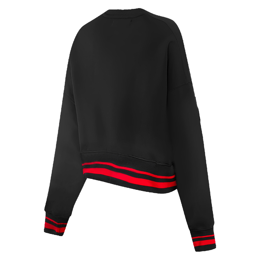 NBA CHICAGO BULLS RETRO CLASSIC Women CREWNECK (BLACK/RED) product image 4, provided for visual reference and product detail
