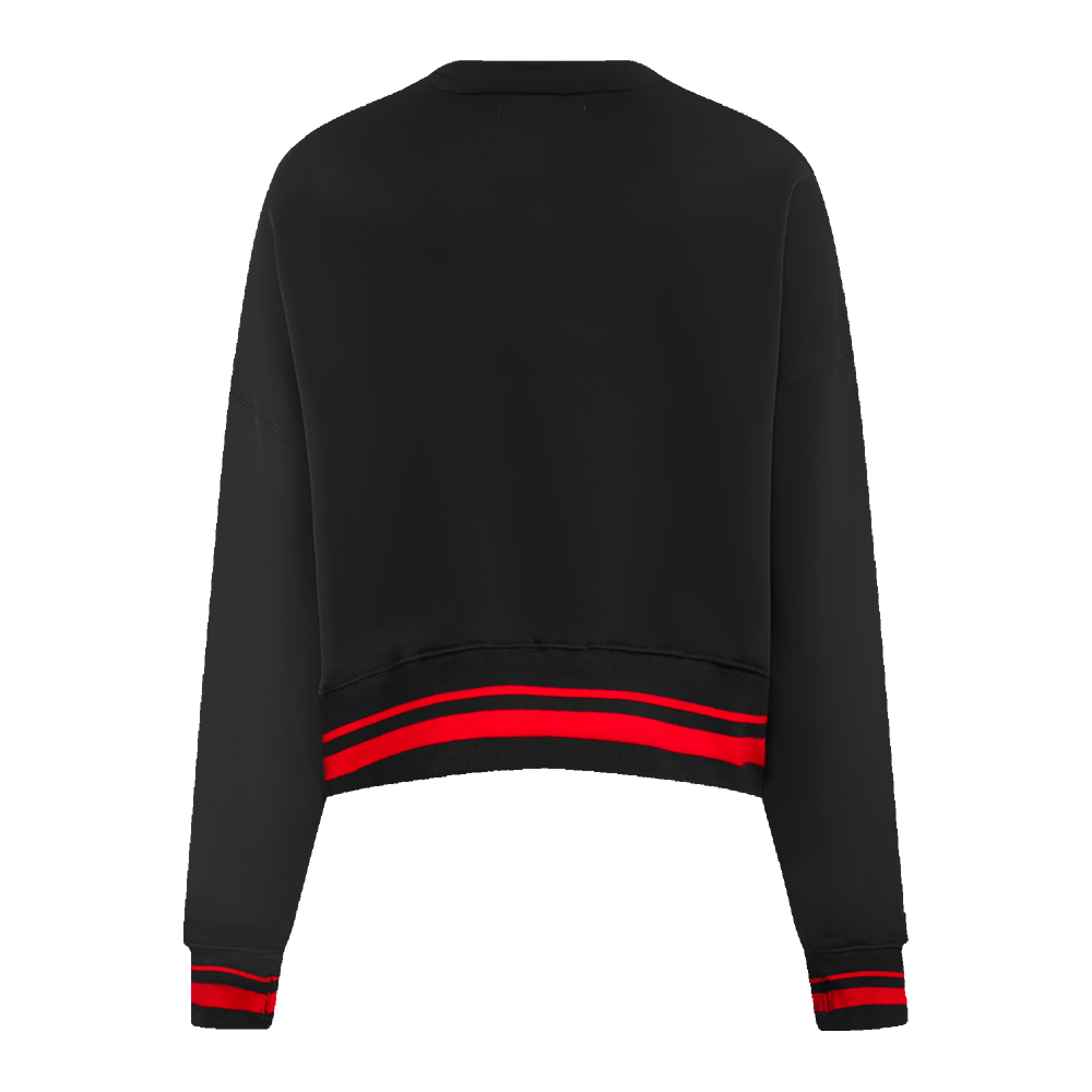 NBA CHICAGO BULLS RETRO CLASSIC Women CREWNECK (BLACK/RED) product image 3, provided for visual reference and product detail