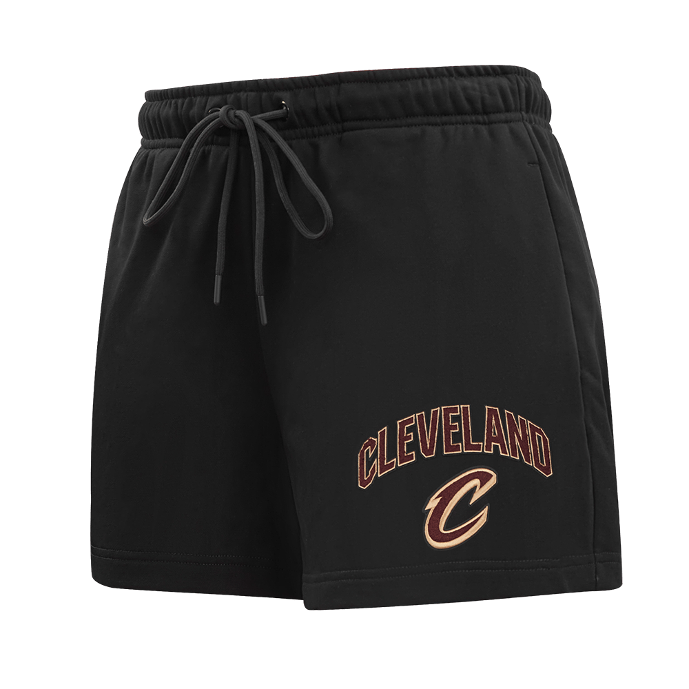 NBA CLEVELAND CAVALIERS CLASSIC Women FLEECE SHORT (BLACK) product image 1, provided for visual reference and product detail