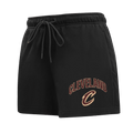 NBA CLEVELAND CAVALIERS CLASSIC Women FLEECE SHORT (BLACK) product image 1, provided for visual reference and product detail