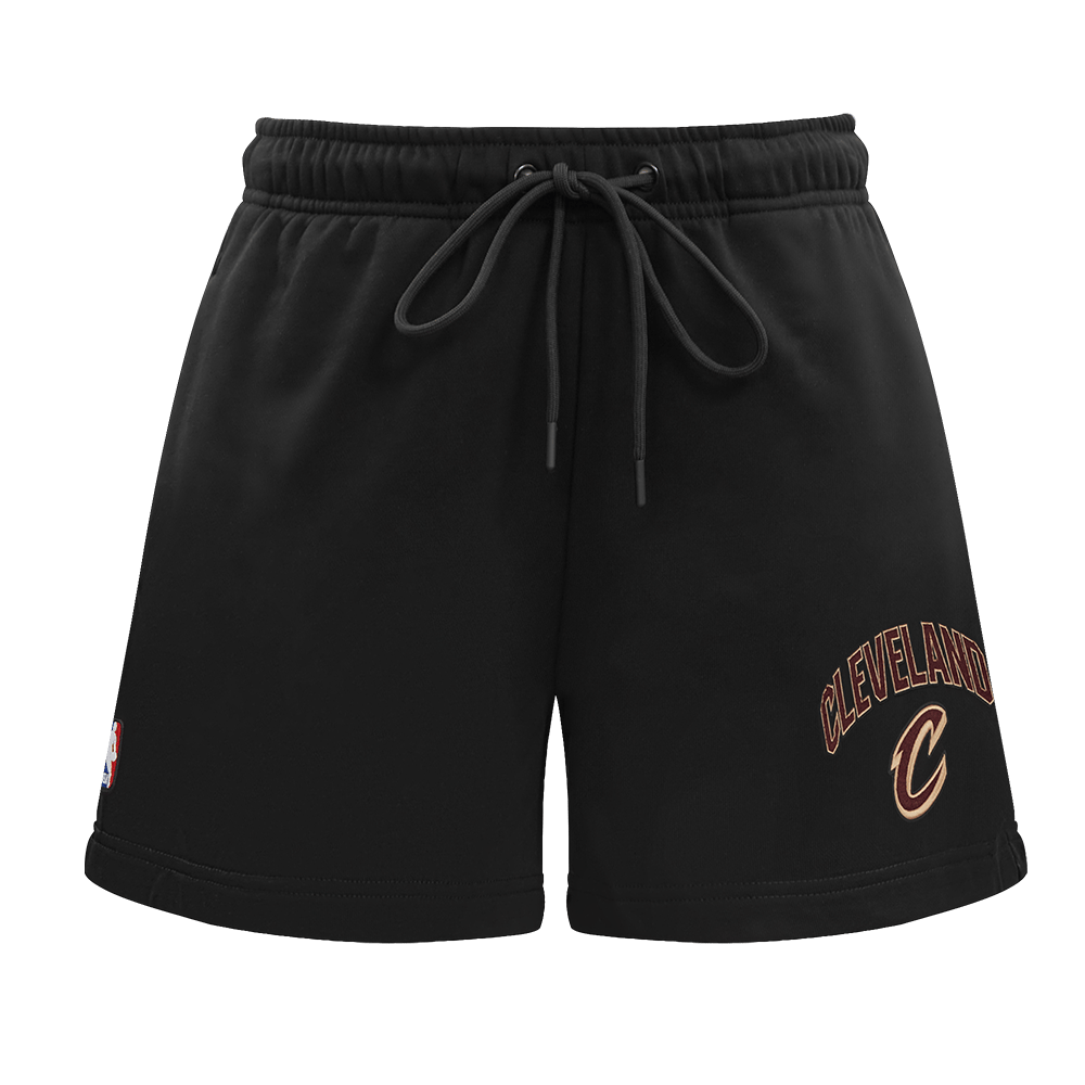NBA CLEVELAND CAVALIERS CLASSIC Women FLEECE SHORT (BLACK) product image 2, provided for visual reference and product detail