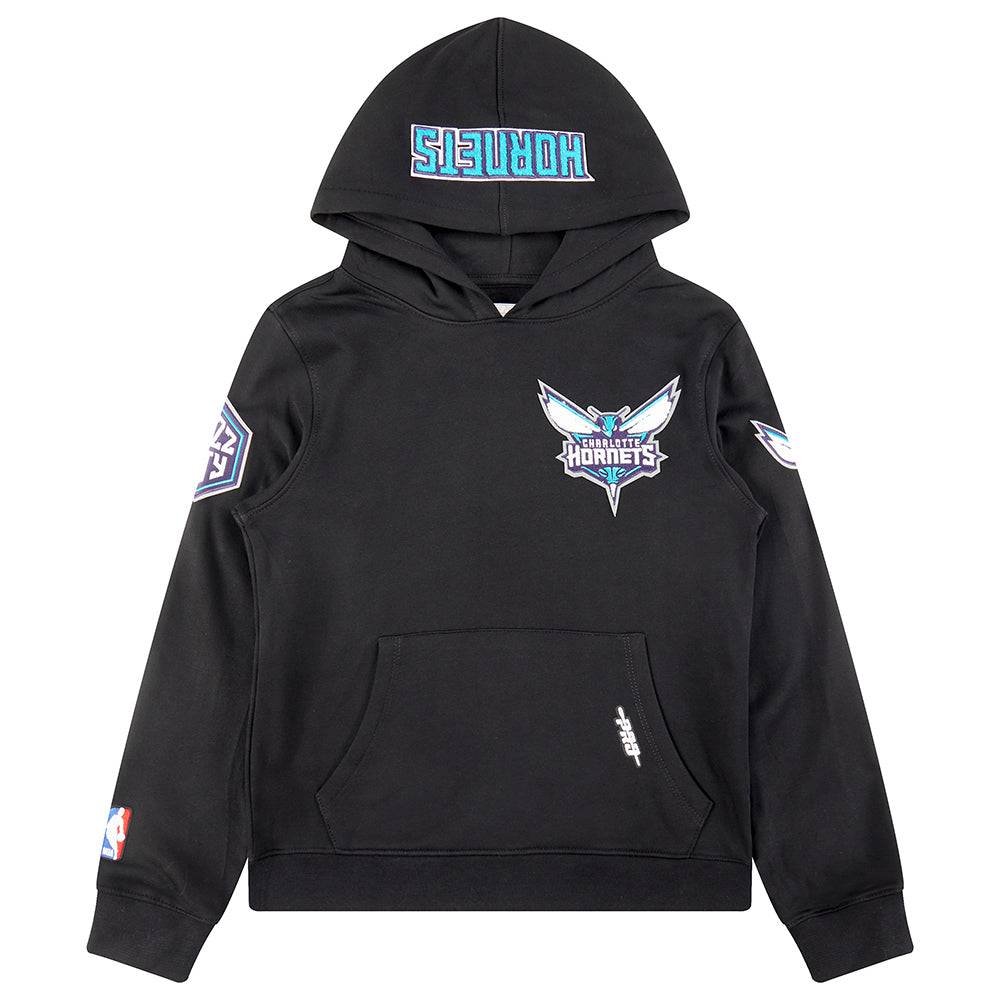 NBA Charlotte Hornets Classic Big Boy'S Fleece Pullover Hoodie (Black) product image 1, provided for visual reference and