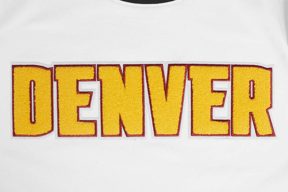 NBA DENVER NUGGETS CLASSIC CHENILLE Men DOUBLE KNIT T-Shirt (WHITE) product image 7, provided for visual reference and