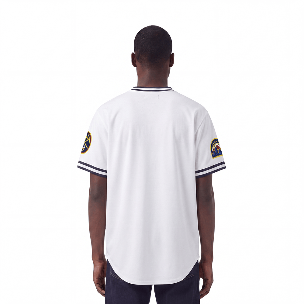 NBA DENVER NUGGETS CLASSIC CHENILLE Men DOUBLE KNIT T-Shirt (WHITE) product image 2, provided for visual reference and