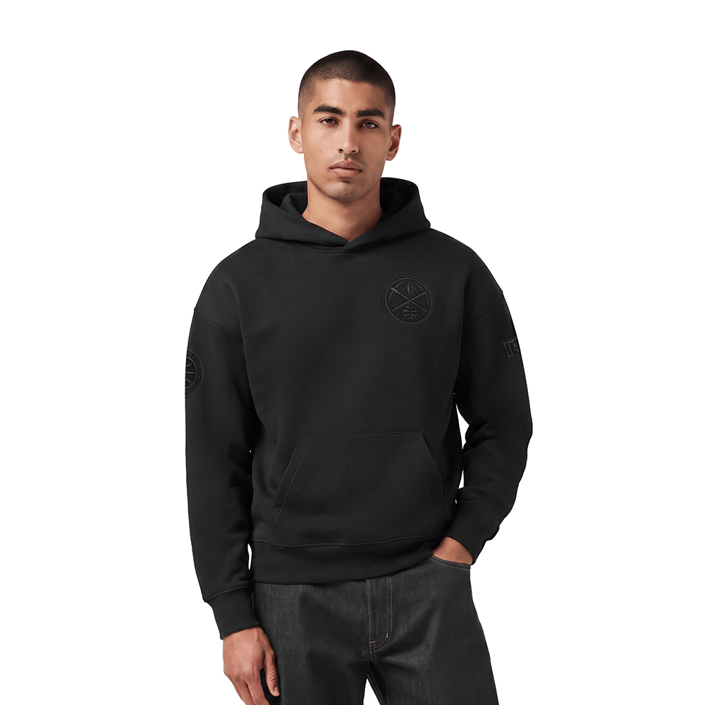 NBA DENVER NUGGETS NEUTRAL Men DROP SHOULDER PULLOVER HOODIE (BLACK) product image 1, provided for visual reference and