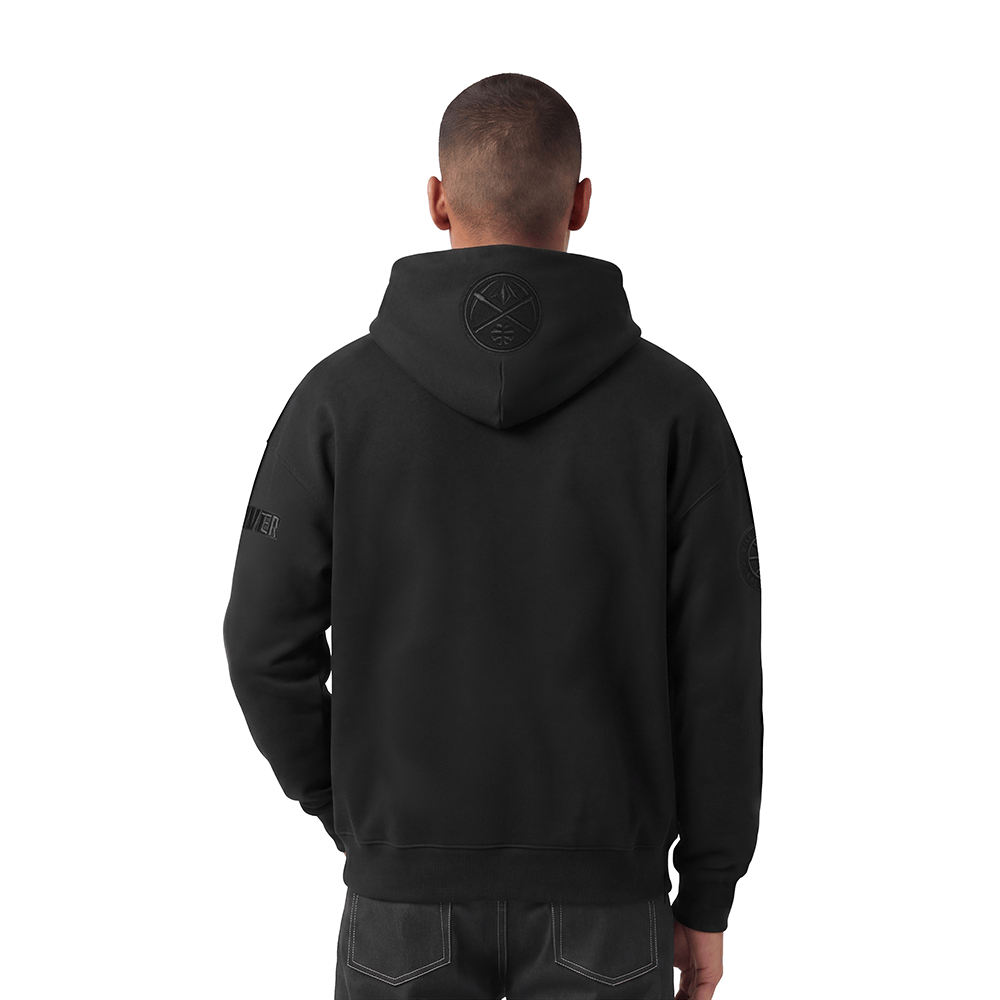 NBA DENVER NUGGETS NEUTRAL Men DROP SHOULDER PULLOVER HOODIE (BLACK) product image 2, provided for visual reference and