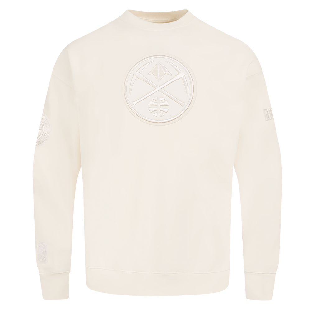 NBA DENVER NUGGETS NEUTRAL Men DROP SHOULDER FLC CREWNECK (EGGSHELL) product image 1, provided for visual reference and