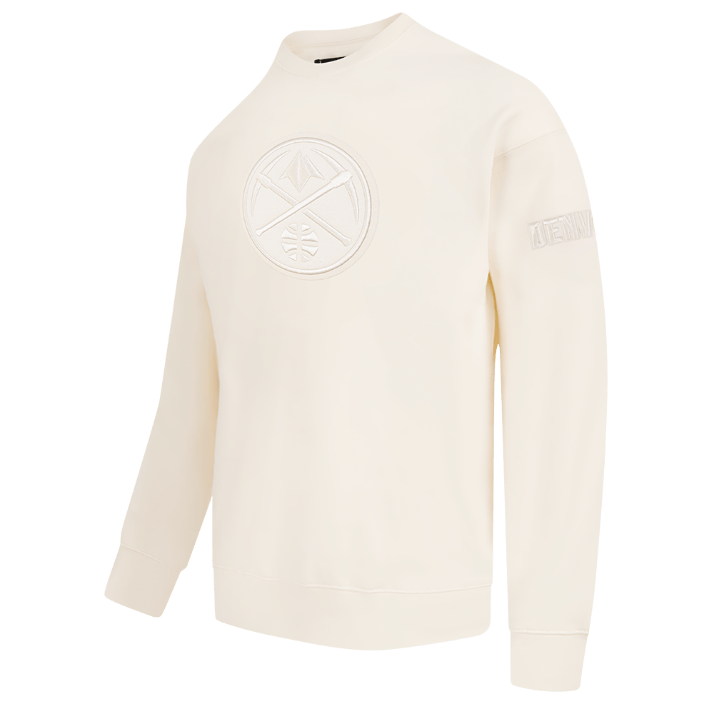 NBA DENVER NUGGETS NEUTRAL Men DROP SHOULDER FLC CREWNECK (EGGSHELL) product image 2, provided for visual reference and