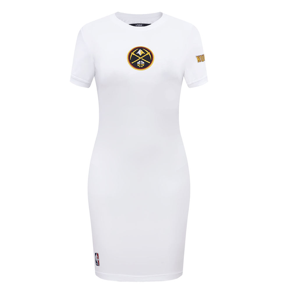 NBA DENVER NUGGETS CLASSIC Women BODYCON DRESS (WHITE) product image 1, provided for visual reference and product detail