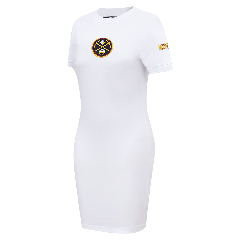 NBA DENVER NUGGETS CLASSIC Women BODYCON DRESS (WHITE) product image 2, provided for visual reference and product detail