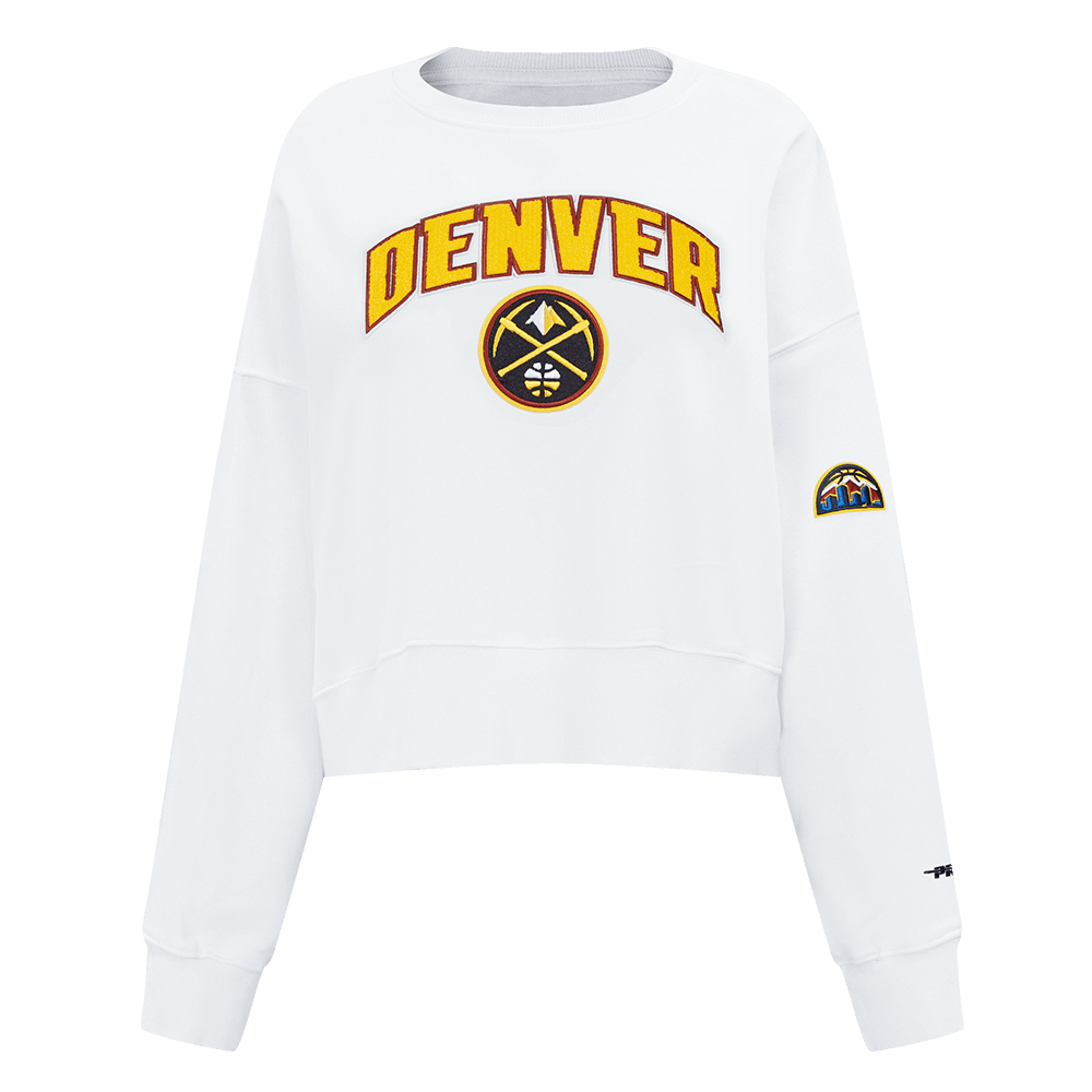 NBA DENVER NUGGETS CLASSIC Women CREWNECK (WHITE) product image 1, provided for visual reference and product detail review