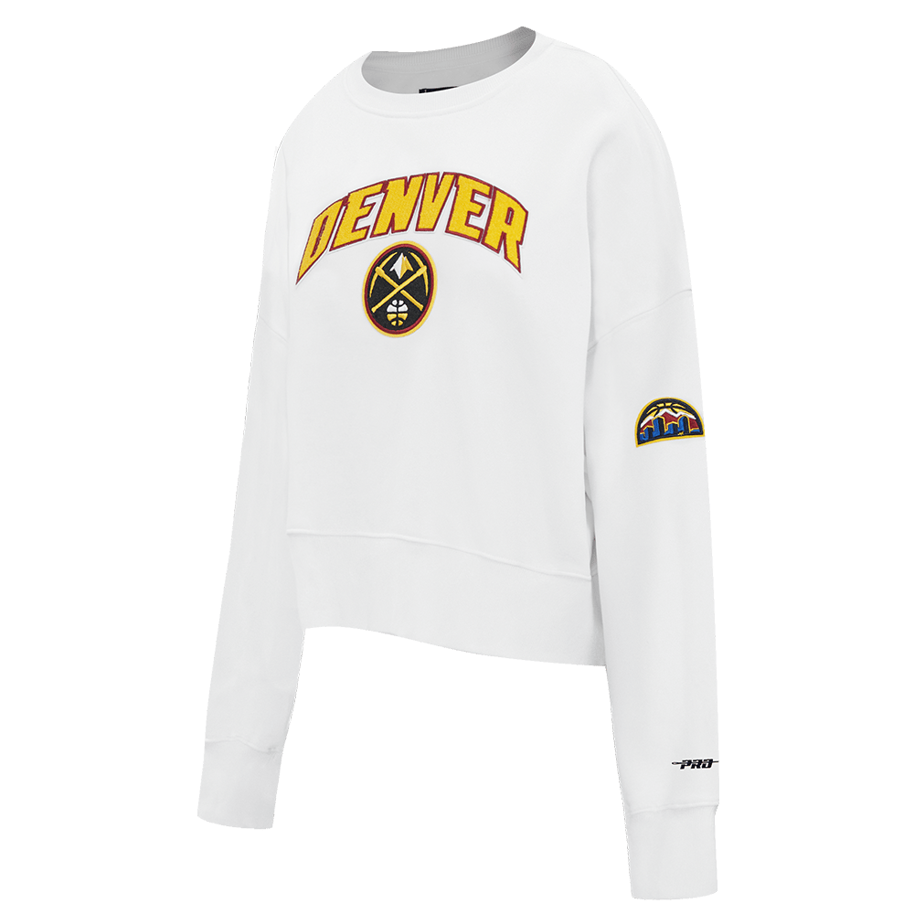 NBA DENVER NUGGETS CLASSIC Women CREWNECK (WHITE) product image 2, provided for visual reference and product detail review