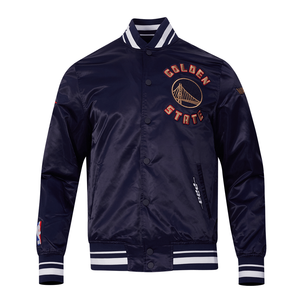 NBA GOLDEN STATE WARRIORS CITY EDITION 24-25 Men RIB SATIN JACKET (MIDNIGHT NAVY) product image 1, provided for visual