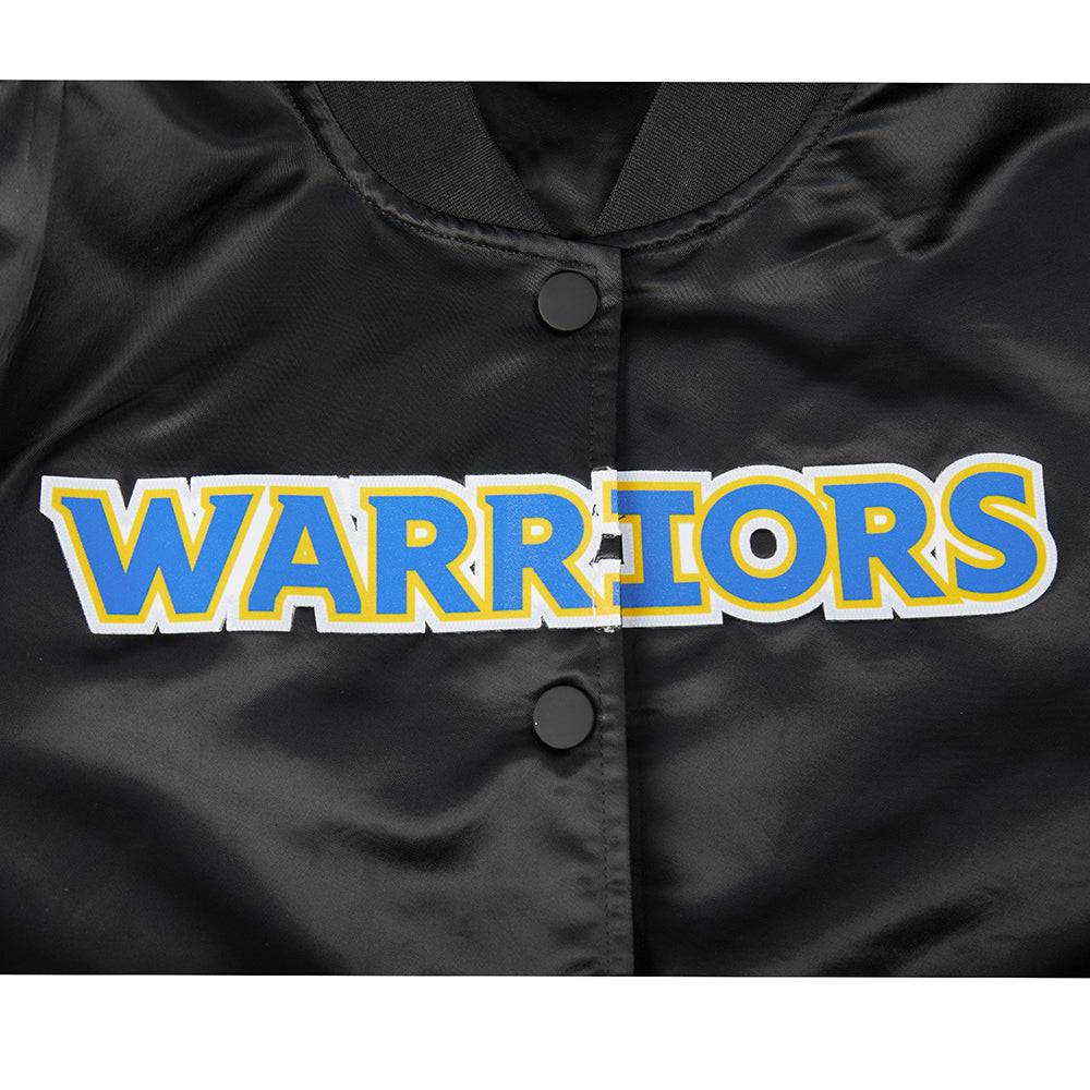 NBA GOLDEN STATE WARRIORS CLASSIC Women SATIN JACKET (BLACK) product image 5, provided for visual reference and product