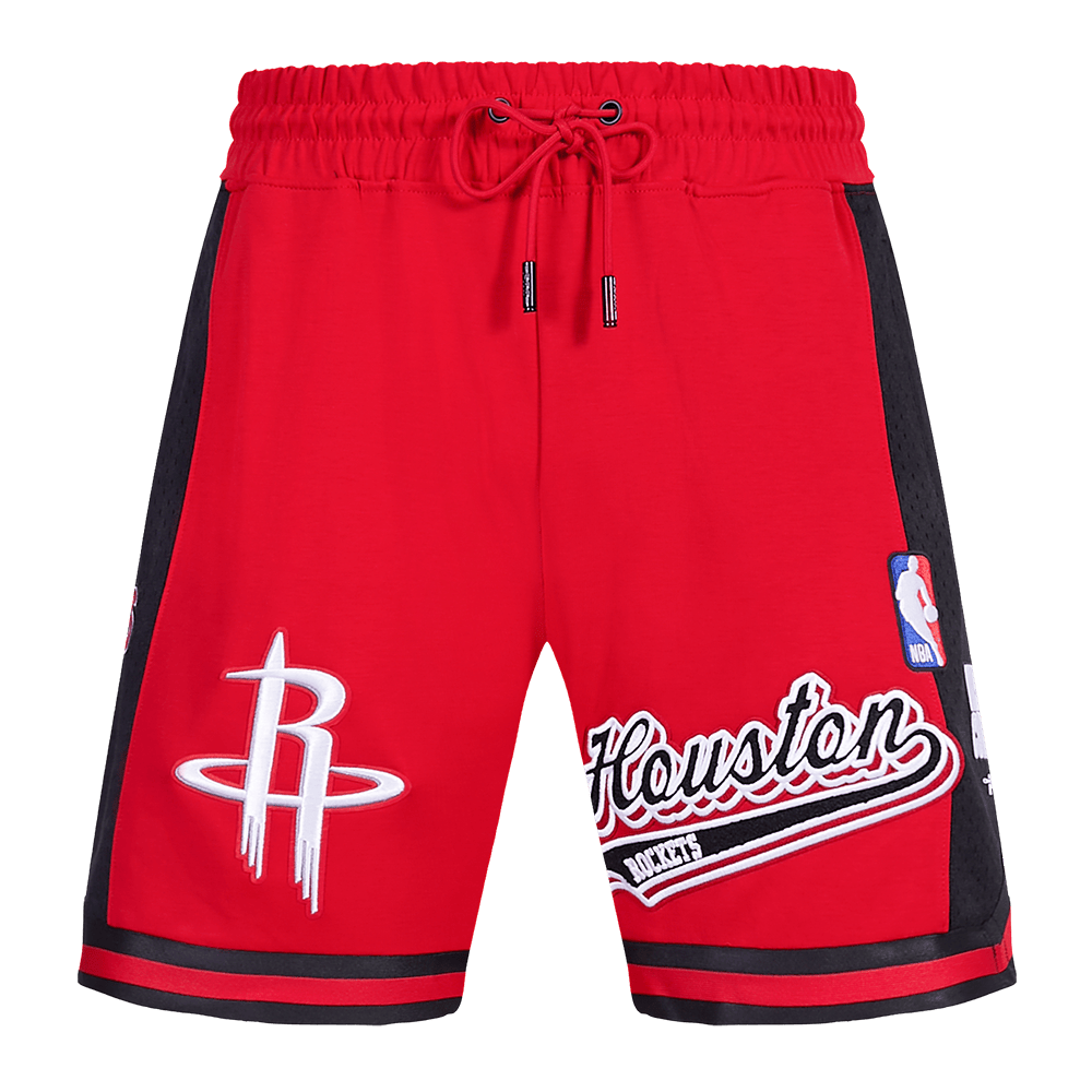 NBA HOUSTON ROCKETS SCRIPT TAIL Men DOUBLE KNIT 2.0 SHORT (RED/BLACK) product image 2, provided for visual reference and