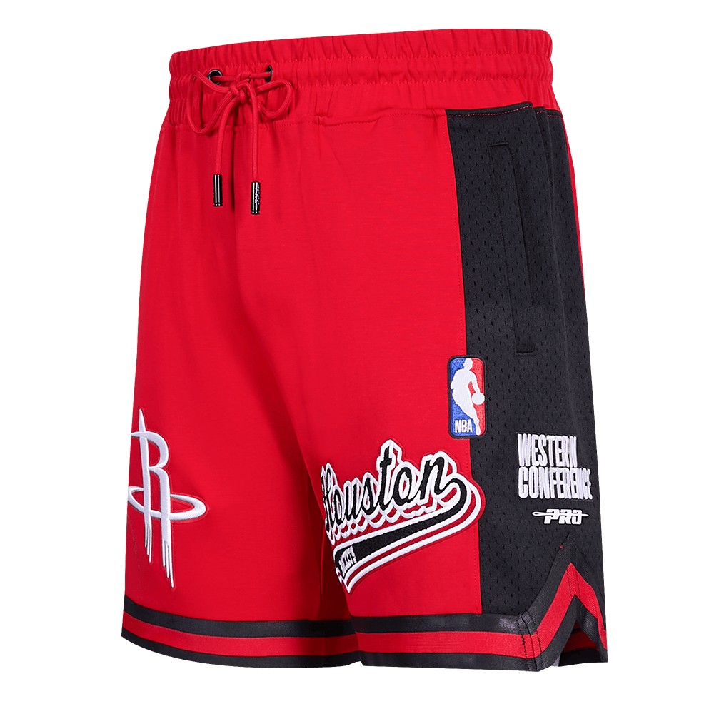 NBA HOUSTON ROCKETS SCRIPT TAIL Men DOUBLE KNIT 2.0 SHORT (RED/BLACK) product image 1, provided for visual reference and