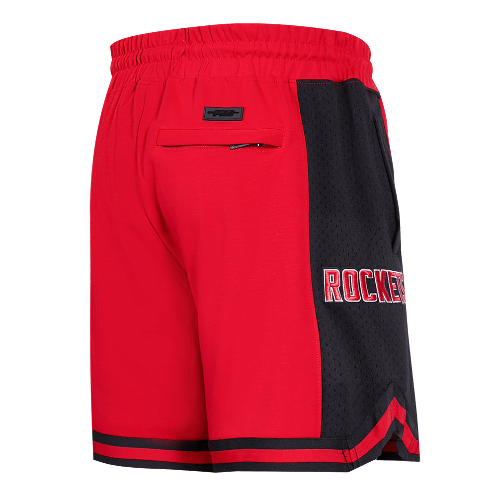 NBA HOUSTON ROCKETS SCRIPT TAIL Men DOUBLE KNIT 2.0 SHORT (RED/BLACK) product image 3, provided for visual reference and