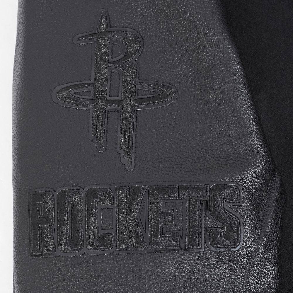 NBA HOUSTON ROCKETS TRIPLE BLACK WOOL Men VARSITY JACKET (TRIPLE BLACK) product image 7, provided for visual reference and