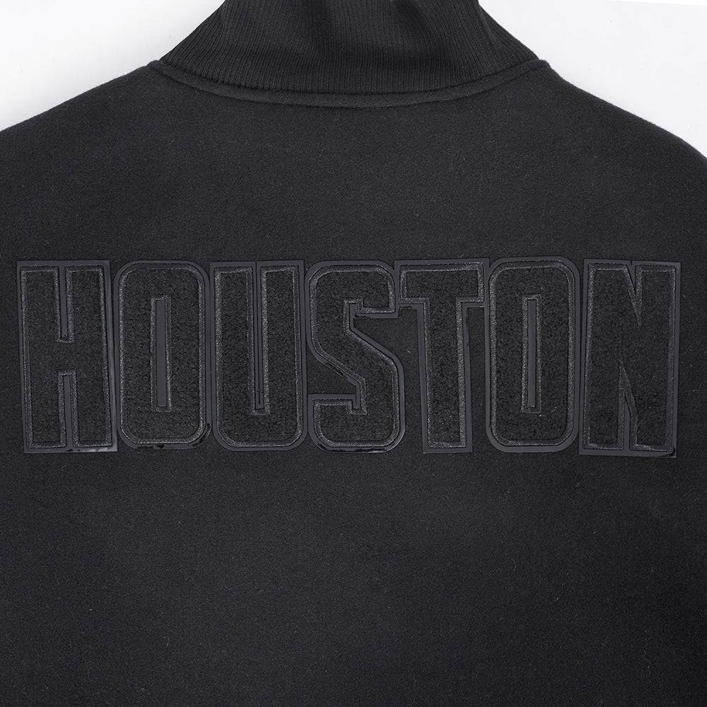 NBA HOUSTON ROCKETS TRIPLE BLACK WOOL Men VARSITY JACKET (TRIPLE BLACK) product image 9, provided for visual reference and